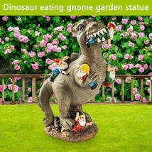 Garden Gnome Statues Outdoor Decor Dinosaur Eating Gnomes Garden Art Dec... - £22.02 GBP