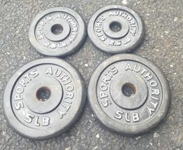 Sports Authority 2 x (5 Lb &amp;  2.5 Lb) Standard 1&quot; Weight Plates  Total 1... - £46.92 GBP