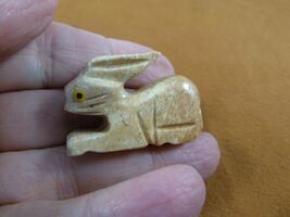 (y-BUN-12) tan BUNNY RABBIT SOAPSTONE carving FIGURINE love rabbits HOP ... - €7,66 EUR
