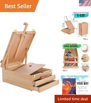 Premium Beechwood Portable Sketchbox Easel - Adjustable, 2 Drawer Organizer - $74.99