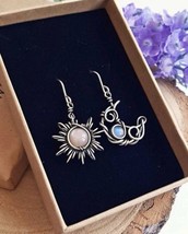 Sun And Moon Earrings Obsidian Mismatch Earrings - £11.78 GBP