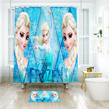 Disney Frozen Elsa 005 Shower Curtain Bath Mat Bathroom Waterproof Decora - $22.99+
