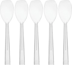 Party Essentials Hard Plastic 9&quot; Serving Spoons, Clear, 12 Count - £16.77 GBP