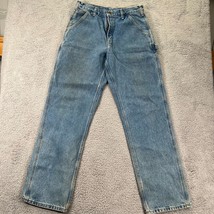 Carhartt Mens Blue Denim Regular Fit 100% Cotton Straight Leg Jeans Size 33X34 - £23.52 GBP