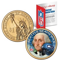 SEATTLE SEAHAWKS Colorized Presidential $1 Dollar US Coin Football NFL L... - $229.47 MXN