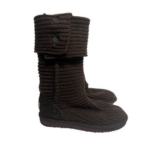 UGG Womens Cardy Brown Chunky Knit Knee High Foldable Ankle Boho Boots US 8 - £38.99 GBP