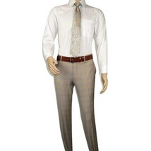 Men Suit BERLUSCONI Turkey Italian Wool 180's Glenn Plaid K167-07 Beige Blue image 9