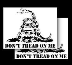 8&quot; Gadsden Flag Vinyl Car Truck Window Don&#39;t Tread On Me Sticker 2PK Black - £7.16 GBP