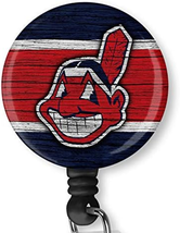 Cleveland Indians Chief Wahoo Retractable ID Card Badge Holder w. Alligator Clip - £11.23 GBP