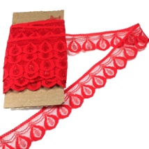 Lace Trim 9 Yards 1.3” Red Scalloped - 46B - $9.00