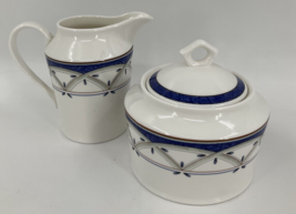 Mikasa Peach Royale Ultima Plus Creamer and Covered Sugar Bowl with Lid - £20.90 GBP