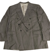 Oscar de la Renta Mens Blazer Gray Double Breasted Button Sleeve Pockets - $34.72