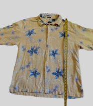 Izod 100% Silk Hawaiian Flowers Island Map Short Sleeve Button Shirt Size XL VGC - £10.77 GBP