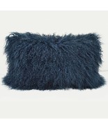 Tibetan lamb fur pillow Cover Mongolian lamb fur pillow -  Dark Blue -12... - €60,37 EUR+