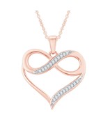 1/4 cttw Moissanite Heart with Infinity Pendant Necklace for Women Lab C... - £43.87 GBP