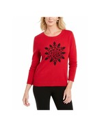 Karen Scott Womens Large Red Embroidered Snowflake Pullover Sweater NWT ... - £15.47 GBP