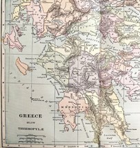 Greece Below Thermopyle Map Print 1893 Victorian Mythology Antique DWS5A - £19.65 GBP