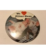 VTG Farming PIGS PHOTO Pinback Button Advertising FILTER EEZE  - £15.53 GBP