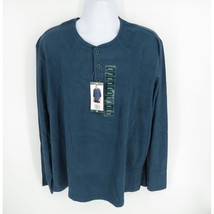 Weatherproof Men&#39;s Blue Long Sleeve Double Brushed Henley Shirt XXXL NWT - $19.80