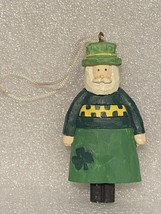 3&quot; Wooden Irish Man Ornament (Santa?) *Pre-Owned* DTB - £6.23 GBP