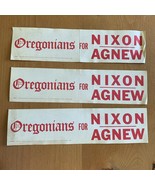 vintage nixon agnew bumper sticker Lot Of 3 Oregon 1968 - $15.00