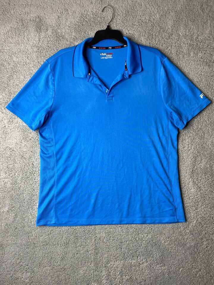Primary image for FILA Sport Mens Size XL Blue Polyester Short Sleeve Athletic Fit Golf Polo Shirt