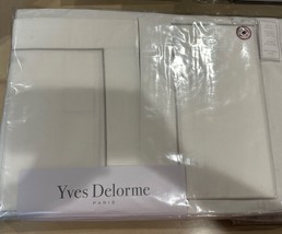 YVES DELORME PARIS PARURE 4pc WHITE SILVER QUEEN SHEET SET FRANCE BNIP - £225.34 GBP