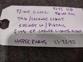 92-95 CIVIC EG HATCHBACK Rear License Plate Light Socket + Pigtail Wires... - $14.69