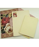 Vintage Ecru Colored Stationery in Peony Designed Envelope, Used 8 Sheet... - $9.00 CAD