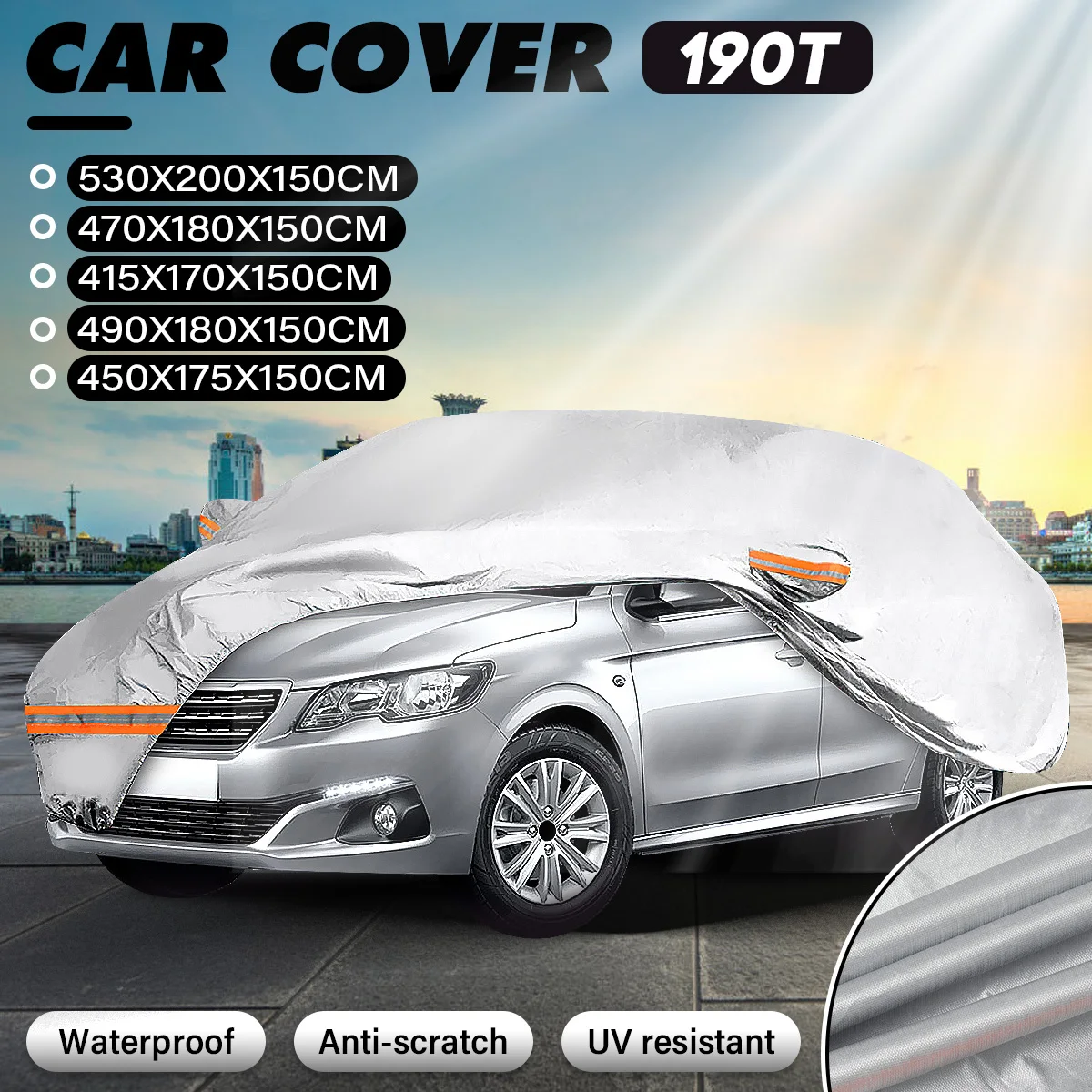 Waterproof Full Car Covers Outdoor Sun UV Protection Dust Rain Snow Protective - £45.87 GBP+