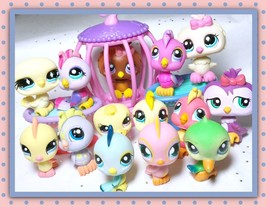 Authentic Littlest Pet Shop LPS Lot 14 Birds Owl Cockatoo Parakeet Accessories - $40.59