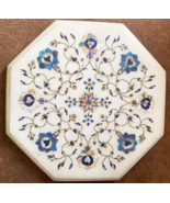 24&quot; Handicraft White Marble Coffee table Top with Pietre Dura inlay work... - $2,248.53 CAD