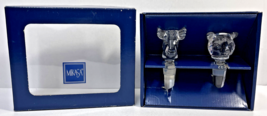 Mikasa Crystal Wine Bottle Stopper Gift Set Bull &amp; Bear Wall Street - £18.68 GBP