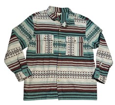 Earthbound Trading Co Aztec Womens XL Jacket Shirt Shacket Boho Southwest Canvas - £19.28 GBP