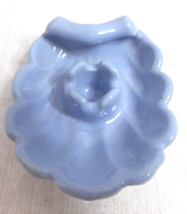 1938 Abingdon U.S.A. Art Pottery Blue Clam Shell Candle Holder 4&quot; x 3 1/4&quot; - $11.54