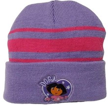 Nick Jr Dora the Explorer 2005 Knitted Toddler Girl Cuffed Beanie Winter Hat - £10.24 GBP