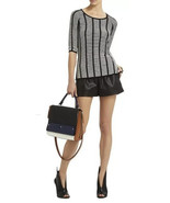 BCBG MAXAZRIA SELBY BOXY BLACK &amp; WHITE SLASH SWEATER SZ XS - $29.72 CAD