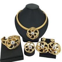 Brazilian Gold Jewelry Sets Big Jewelry for Women  Party Gifts FHK13716 - £71.94 GBP