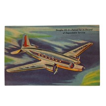 Postcard Douglas DC-3 Airplane The Great Silver Fleet Of DC-3&#39;s Chrome U... - $9.69