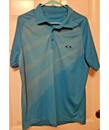 Oakley Regular Fit Blue/White Mens Short Sleeve Polo Shirt Medium - $13.58