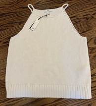 NEW Banana Republic Women’s Cotton Silk Sweater Tank Cream White Size La... - $68.81