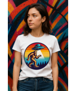 Bigfoot UFO T-Shirt | Retro Alien Abduction Graphic Tee | Sasquatch Shir... - $18.80+