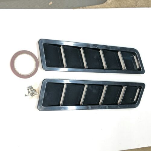 2pc Black Plastic Universal Self Adhesive Exterior Hood Louvers Vent Sco... - $26.97