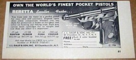 1957 Print Ad Beretta Finest Pocket Pistols Minx M4 Galef New York,NY - £6.64 GBP