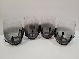 4pc Halloween Metal Skeleton Hand Stemless Wine Glasses Home Decor  - £63.94 GBP