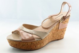 GUESS Size 10 M Beige Ankle Strap Synthetic Women Sandal Shoes - $19.79