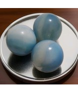 (3) Vintage Acro Agate? Marbles Light Blue W/Swirled Uranium Glass Glows... - $389.31 MXN