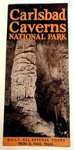 1947 Carlsbad Caverns National Park Coaches Tour Schedule Advertising Br... - £13.97 GBP