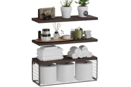 Bathroom Shelf Over Toilet, Floating Bathroom Shelf Wall Mounted with Wi... - $78.00
