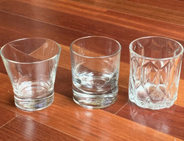Crown Royal Old Fashioned Whiskey Glasses Diamond Heavy Bottom Lot 3 Different - £11.82 GBP